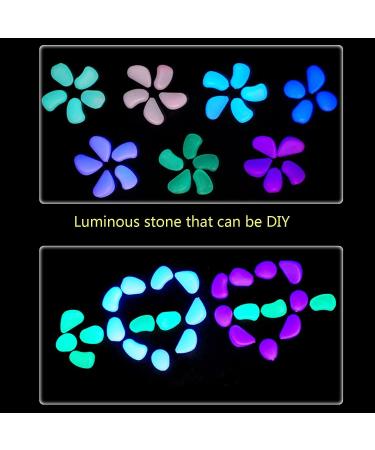 500 Pieces Blue Fluorescent Decorative Stones for Garden Aquarium & Landscaping Bright Colorful Stone for Flower Beds Sidewalks Vases & Terraces - Buy Online on GoSupps.com