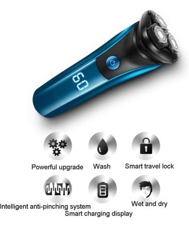 Electric Shaver for Men - 3 Blade Multifunction Razor with LED Display Fast Charge Portable & Water Wash - Perfect for Daily Use & Travel - Buy Online on GoSupps.com