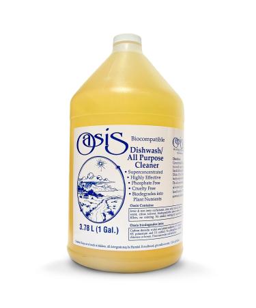 Oasis Biocompatible Dish Soap Liquid & All Purpose Cleaner - Reuse Greywater for Plants - Clean Safe Concentrated Grey Water Friendly Sodium-Free Biodegrades Into Plant Nutrients - 1 Gallon