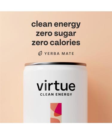 Virtue Yerba Mate - Natural Energy Drink - Sugar Free, Zero Calories, Vegan, Keto Friendly, Gluten Free - 12 x 250ml (Peach & Raspberry) - Buy Online on GoSupps.com