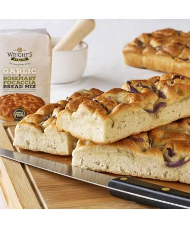 Wright's | Garlic & Rosemary Focaccia Bread Mix 5X500g | It has a wonderful Mediterranean flavour bursting with garlic and rosemary sprigs | Baking Success Guaranteed | Suitable for Vegetarians - Buy Online on GoSupps.com