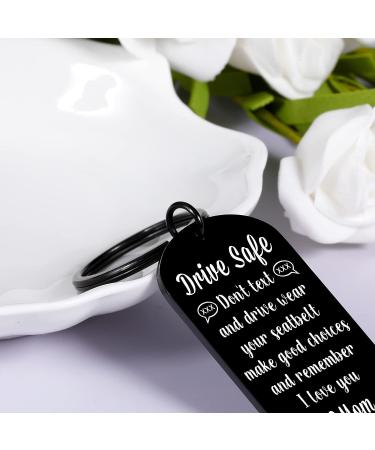 Drive Safe Keychain for New Driver - Teen Boys & Girls Gift Ideas - Personalized Graduation & Birthday Present - Sweet 16, 18, 21st - From Mom - Buy Online on GoSupps.com