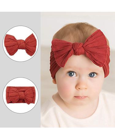 Buy Makone Baby Headbands - Stretchy Dot Hair Bands with Pom Pom Big Bows - Multi-Colored 6-Pack for Infants - Buy Online on GoSupps.com