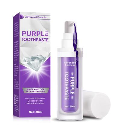 Purple Toothpaste for Teeth Whitening  Teeth Whitener  Whitening Toothpaste for Tooth Stain Removal  Fights Bad Breath 30