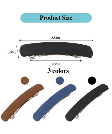 Matte Hair Clips Set - Stylish French Barrettes for Women - 3 Pcs - Buy Online on GoSupps.com