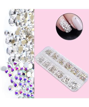 1440 Pieces 6 Sizes Crystal Rhinestones Nail Design Crystal Rhinestones Nail Art Rhinestones Transparent Rhinestones with Tweezers and Storage Boxes for Nail Clothing DIY - Buy Online on GoSupps.com