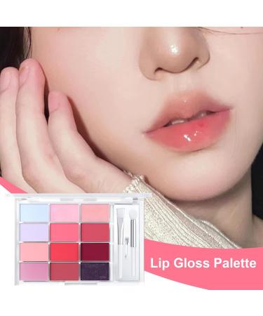 zwxqe Lip Gloss Palette 12 Colors Shine Tint Hydrating Mouth Compact Moisturizing Color Lipstick Makeup for Women Girls Perfect for Daily Wear and Lips 01 - Buy Online on GoSupps.com