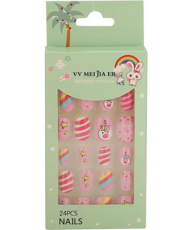 Kids Nail Art Kids False Nails Cartoon Pattern Full Cover Artificial False Nails Children False Nails Colored Girls Press On Nails Removable Kids Fake Nails (03) - Buy Online on GoSupps.com