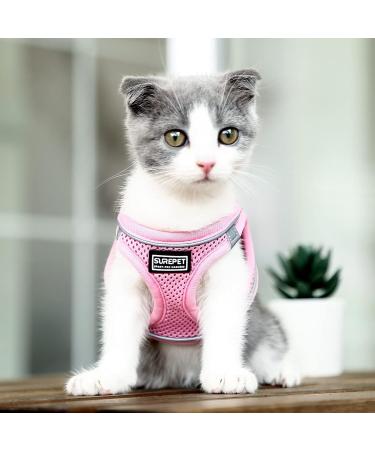 Suredoo Reflective Dog Harness & Leash Set - Anti-Train Chest Harness for Small Dogs Puppies & Cats (Pink L) - International Shipping Available - Buy Online on GoSupps.com
