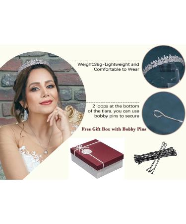 FASNAHOK 5A Cubic Zirconia Small Tiara for Women - CZ Wedding Headpiece for Bride - Princess Crown for Girls - Sweet 16 Birthday Hair Accessory in Silver - Buy Online on GoSupps.com