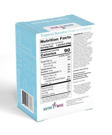 NutriWise Banana High Protein Diet Shake & Pudding - Low Calorie, Fat Free, Low Sugar (7/Box) - Buy Online on GoSupps.com