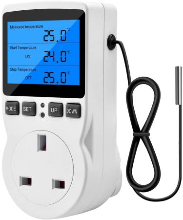 Diymore 220V Digital Temperature Controller Thermostat with Backlight LCD Screen - Ideal for Greenhouse, Farm, and Terrarium - Buy Online on GoSupps.com