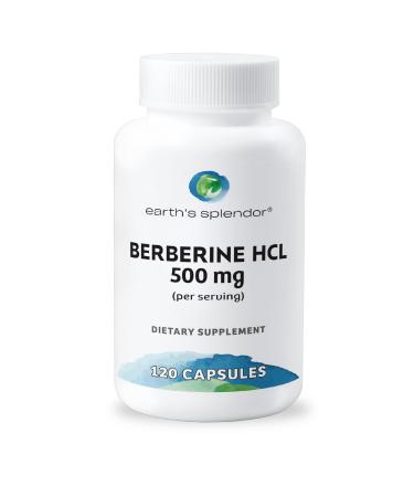 Earth's Splendor Berberine 500mg Capsules Supports Metabolism (120ct Bottle 2 Month Supply) Non-GMO Vegan-Friendly
