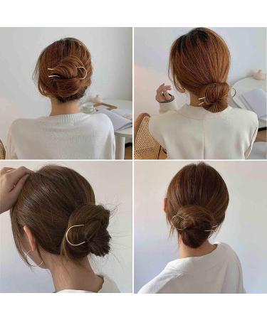 Sttiafay Vintage Gold U Shape Hair Fork | Updo Hair Clip for Women and Girls - Buy Online on GoSupps.com