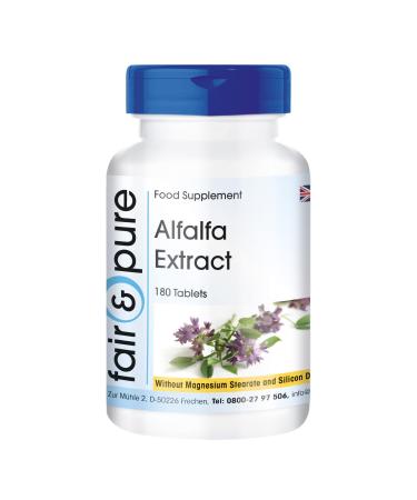 Fair & Pure - Alfalfa Tablets - Vegan - 180 Tablets - Medicago Sativa