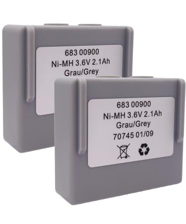 2-Pack 68300900 Rechargeable Battery 3.6V 2.1Ah Ni-MH Grau/Grey Battery for HETRONIC Remote Control 683 00900 Battery 2100mAh