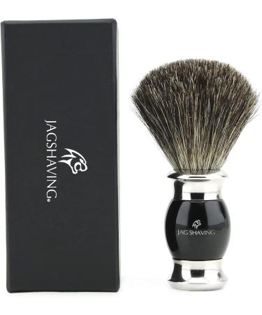Jag Shaving shaving brush with super real badger hair bristles metal handle black A product that matches your safety razor