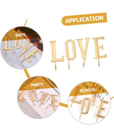 FRCOLOR 1 Set Clip Womens Hair Accessories Bridal Bobby Golden Holiday Barrette Initial Bobby Gold Hair Accessories Headwear for Women Hair Jewels for Women Love Pin Women's Texture Alloy - Buy Online on GoSupps.com