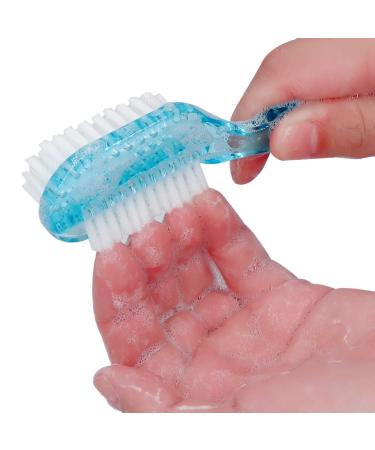 2 Sided Handle Grip Fingernail & Foot Scrub Brush Set - Soft & Stiff Bristles - Hand & Foot Cleaning Brushes for Men, Women, Kids - 4 Pack - Buy Online on GoSupps.com