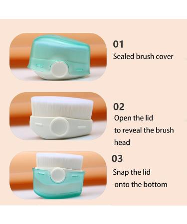 Sun Cream Applicator Kids Flat Top Foundation Brush Portable Blending Brush Set with Protective Caps and Silicone Makeup Brushes Cleaner for Travel - Buy Online on GoSupps.com