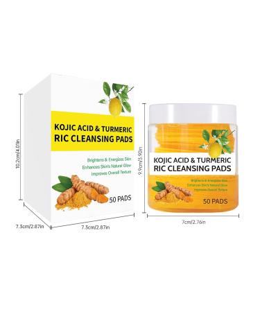 Turmeric Kojic Acid Cleansing Pads - 50 Count for Exfoliation Pore Cleansing & Skin Brightening - Gentle Facial Care - Buy Online on GoSupps.com