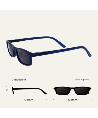 Mattes Marineblau Solar Reading Glasses +1.50 Diopters - Comfortable UV400 Reader for Men & Women with Spring Hinges | 1-Pack - Buy Online on GoSupps.com