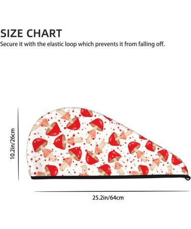 Buy Cute Mushroom Microfiber Hair Towel - Soft Super Absorbent Quick Dry Wrap for Women | Ideal for Long Curly & Thick Hair - Buy Online on GoSupps.com