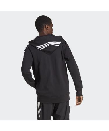 Adidas Men's Essentials French Terry Full-Zip Hoodie - Black/White - L Tall | Premium Athletic Wear | International Shipping Available - Buy Online on GoSupps.com