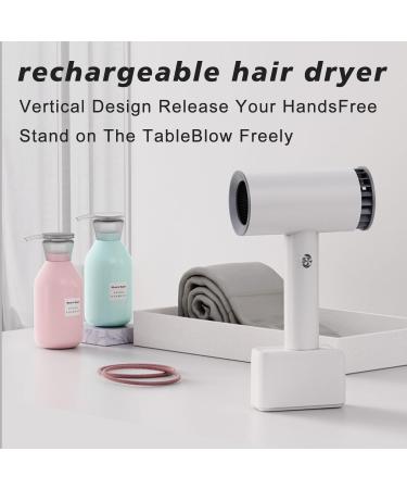 Cordless Hair Dryer Free Standing Rechargeable Blow Dryer with 15600mAh Lithium Battery Hot/Cold Air Portable Travel Hairdryer for Pet Care Hairdressing Oil Painting Drying Tools - Buy Online on GoSupps.com