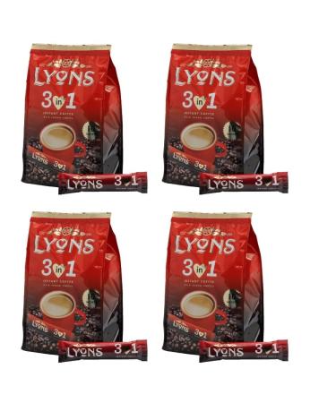 Lyons Premium Instant Coffee Bag Sachets + FabFinds Assorted Gift Mug (Instant 3in1 4X 10Sachets) Pack of 1