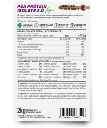 HSN HSN Isolated Pea Protein | Chocolate Hazelnut Flavour 2kg 67 Takes Per Pack | 100% Vegan | Pea Protein Isolate | Non-GMO G - Buy Online on GoSupps.com