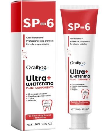 SP-6 Ultra Whitening Toothpaste - Fresh Breath Stain Removal & Probiotics - Jasmin Mint 4.23oz - International Shipping Available - Buy Online on GoSupps.com