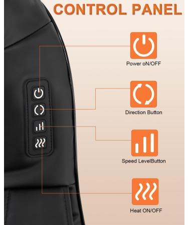Shiatsu Neck & Shoulder Massager with Heat - 3D Deep Tissue Relief for Home Office & Car - Buy Online on GoSupps.com