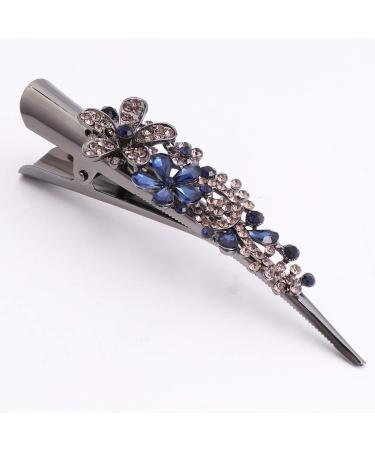 FRCOLOR Rhinestone Duckbill Clips - Dark Blue Alligator Hair Clips for Women | Long Beak Clip for Stylish Hairstyles - Buy Online on GoSupps.com