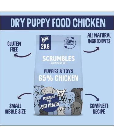 Scrumbles Natural Gluten-Free Dog Dry Food With Fresh Chicken For Puppies And Adult Toy Breeds 2 Kg Puppy 2 kg (Pack of 1) - Buy Online on GoSupps.com