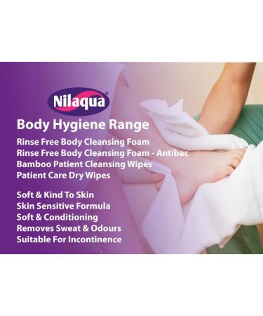 Nilaqua Rinse Free Body Wash Foam | Full Body Cleansing Foam for Elderly and Hospital Care | Wipe Away Cleanser | No Water Required | Aerosol Free 200ml - Buy Online on GoSupps.com