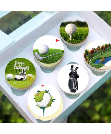 24 x Pre-Cut Golf 1 Edible Stand up Wafer Paper Cupcake Toppers Cake Decorations Happy Birthday Party Sport - Buy Online on GoSupps.com