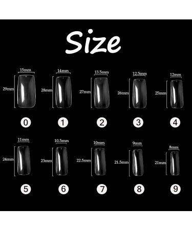 Geeker Chip 500 Pcs Acrylic Artificial Nails - French Ballerina Nail Tips in Clear Box - 10 Sizes Women - 500 Pack - Buy Online on GoSupps.com