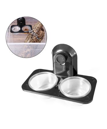 LUXIAOBAO Reptile Water Food Bowl Gecko Feeder Ledge-Small Gecko Food Cup for Reptiles Food and Water Feeding (Screw type)