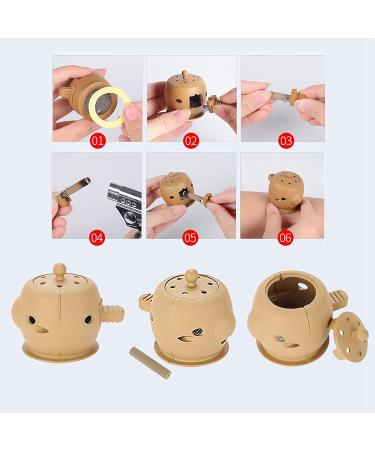 Buy Reusable Self-Adhesive Moxa Moxibustion Box | Moxa Bruner Stick-On Roll Holder Set for Acupuncture Therapy - Buy Online on GoSupps.com