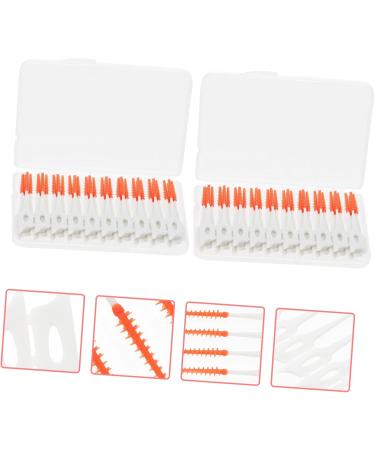 Lalafina Interdental Brushes & Tooth Floss - 80st Chewing Gum Brush for Oral Care | Dental Cleaning Tool - Orange - Buy Online on GoSupps.com