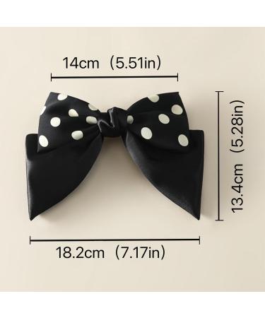 Ypkia Pack of 2 Hair Bows Clip Women's Hair Clips with Bow French Fabric Satin Hair Clip Hair Accessories for Women Girls (Black and Beige) - Buy Online on GoSupps.com