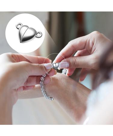 48-Piece Heart Shaped Magnetic Clasps for Jewelry - Gold & Silver Bracelet Closures | DIY Wedding Jewelry Accessories - Buy Online on GoSupps.com