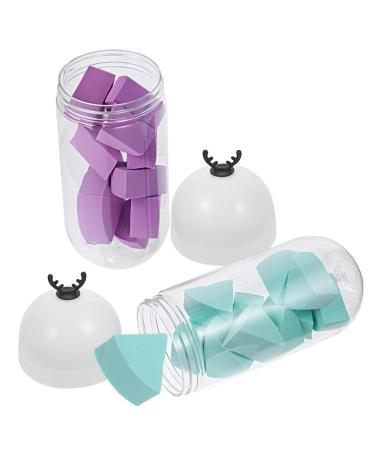 Didiseaon 2 Capsule Bottle Beauty Egg Wedge Hydrophilic Polyurethane Makeup Remover