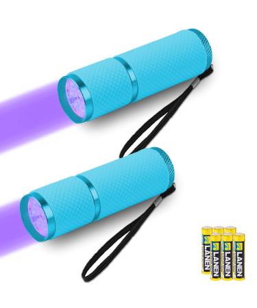 Leagy 2-pack Mini-UV flashlight with 9 LEDs and batteries-pet urine detector for dog/cat fluorescent agents dry stains fake creation banknotes bed bugs etc. (blue) - Buy Online on GoSupps.com