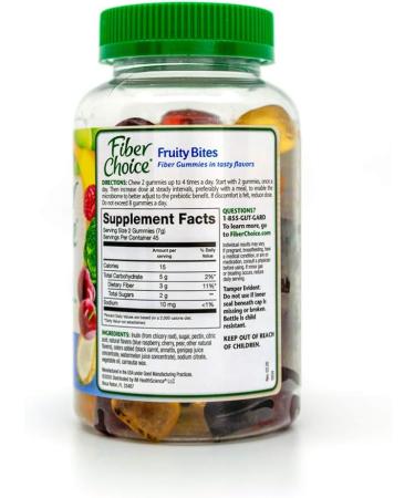 Fiber Choice Gummies Fruity Bites - Assorted Fruit - 90 Gummies - Buy Online on GoSupps.com