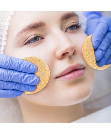 20 Natural Cellulose Facial Sponges for Cleansing and Exfoliating - Round Yellow Sponge Set - Buy Online on GoSupps.com