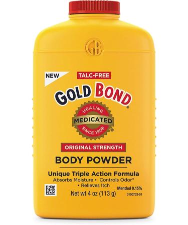 Gold Bond Talc-Free Medicated Body Powder Original Strength 4 Oz (Pack of 4) - Bundle Deal - Buy Online on GoSupps.com