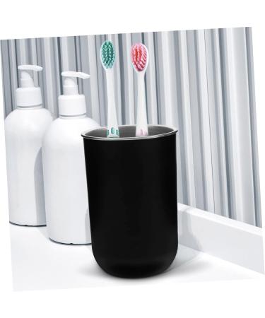 Alipis Stainless Steel Mouthwash Cup - Reusable Rustproof Bathroom Cup for Students | Double Layer Toothbrush & Toothpaste Holder - 12x8cm Black - Buy Online on GoSupps.com