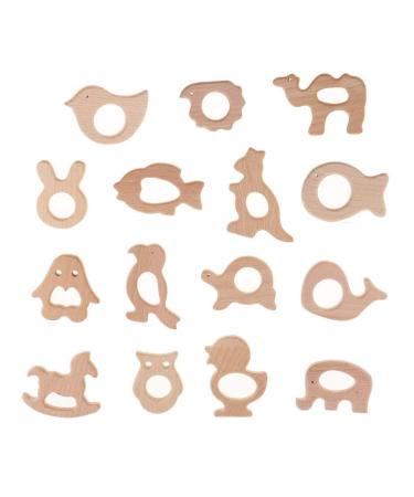 Tenlacum Natural Beech Wood Teething Ring - BPA Free 15 Pack | Eco-Friendly Baby Teething Toy for International Shipping - Buy Online on GoSupps.com